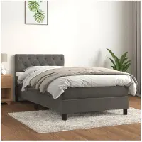 vidaXL Lit boxspring avec matelas gris foncé 80x200 cm velours