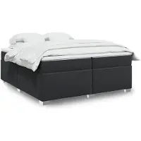 vidaXL Lit boxspring avec matelas noir 200x200 cm similicuir