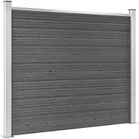 vidaXL Ensemble d'éléments de clôture WPC 872x146 cm Noir