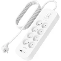 Belkin Parafoudre 8 Prises 2 Mètres USB-C Blanc