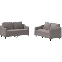 vidaXL Ensemble de canapés 2 pièces avec coussins Tissu Taupe