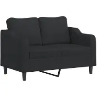 vidaXL Ensemble de canapés 2 pièces avec coussins Tissu noir
