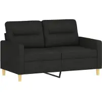 vidaXL Ensemble de canapés 2 pcs avec coussins noir tissu
