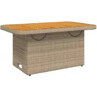 vidaXL Salon de jardin 4 pièces avec coussins Beige Poly Rattan