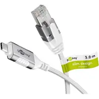 Goobay 74388 câble changeur de genre USB 3.1 type A RJ45 Blanc