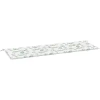 vidaXL Coussin De Banc De Jardin Motif De Feuilles 150x50x3 Cm