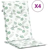 vidaXL Coussins De Chaise À Dossier Haut 4 Pcs Modèle De Feuille Tissu