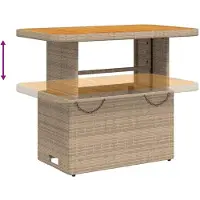 vidaXL Salon de jardin 4 pièces avec coussins Beige Poly Rattan
