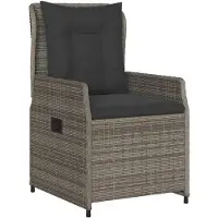 vidaXL Ensemble de jardin 7 pièces avec coussins Gris Poly rotin