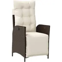 vidaXL Fauteuil de jardin avec repose-pieds Réglable Marron Poly Rattan