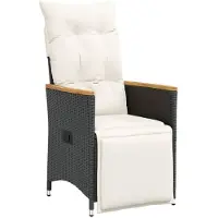 vidaXL Ensemble Bistro 3 pièces avec coussins Noir Poly Rattan