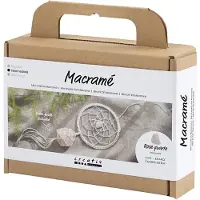 Creativ Company Kit de bricolage macramé pour attrape-rêves avec quartz rose, matériel et instructions inclus