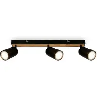 Briloner Tib Plafonnier, Orientable, On/Off via interrupteur mural, Noir-Bois, 15,5 x 5,5 x 44 cm