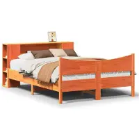vidaXL Lit en bois massif sans matelas pin brun cireux 140x190 cm