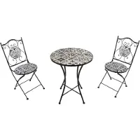 Axi Amélie Table et chaises bistrot, 2 Chaises 1 Table, Ensemble Bistro Extérieur - Bleu Clair | Salon De Jardin Bistrot, Table Bistrot Mosaique