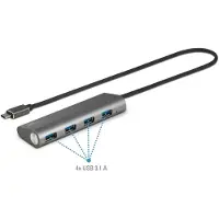 Renkforce Hub 4 ports USB 3.1 avec boîtier aluminium argent (RF-3374944)