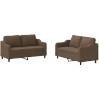 vidaXL ensemble de canapés 2 pièces avec coussins Tissu brun