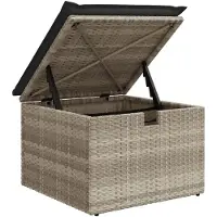 vidaXL Ensemble de salon de jardin 6 pièces avec coussins gris clair Poly rotin