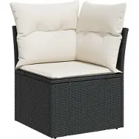 vidaXL Ensemble de jardin canapé 8 pièces avec coussins noir poly rotin