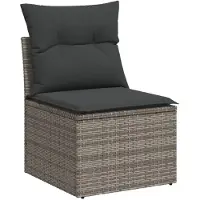vidaXL Ensemble de jardin canapé 8 pièces avec coussins Gris Poly rotin