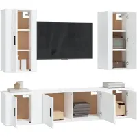 vidaXL Ensemble de 5 meubles TV blanc en bois composite