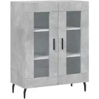 vidaXL Highboard gris béton 69,5x34x180 cm Bois composite
