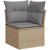 vidaXL Ensemble de salon de jardin 11 pièces avec coussins Beige Poly Rattan