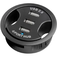 Pro 3x USB 2.0 Hi-Speed HUB/distributeur encastrable noir (1 blister)
