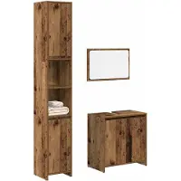 vidaXL Ensemble de meubles de salle de bain 3 pièces imitation vieux bois matériau bois
