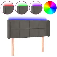 vidaXL Tête de lit LED gris foncé 83x16x78/88 cm velours