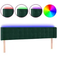 vidaXL Tête de lit LED vert foncé 163x16x78/88 cm velours