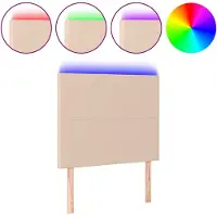 vidaXL Tête de lit LED cappuccino brun 90x5x118/128 cm similicuir