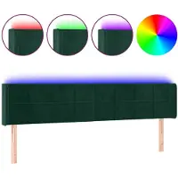 vidaXL Tête de lit LED vert foncé 203x16x78/88 cm velours