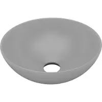 vidaXL Lavabo en céramique gris clair rond