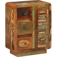 vidaXL Buffet avec 3 tiroirs 55x30x70 cm Vieux bois massif
