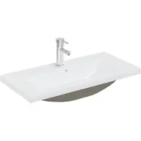 vidaXL Lavabo encastré avec robinet 81x39x18 cm Céramique blanche