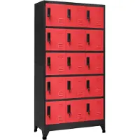 vidaXL Armoire à casiers Anthracite et rouge 90x40x180 cm Acier