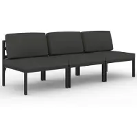 vidaXL Canapé de jardin 3 places avec coussins Aluminium Anthracite