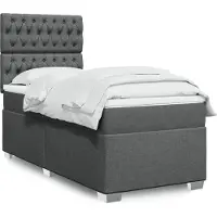 vidaXL Lit boxspring avec matelas gris foncé 90x190 cm Tissu