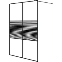 vidaXL Paroi de douche pour passage piétonnier noir 140x195 cm verre ESG transparent