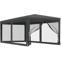 vidaXL Tente de réception avec 6 parois latérales en maille Anthracite 3x6 m HDPE