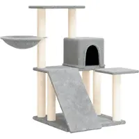 vidaXL Arbre à chat avec colonnes à griffer en sisal gris clair 82 cm