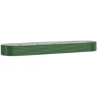 vidaXL Lit surélevé Acier revêtu par poudre 396x100x36 cm Vert