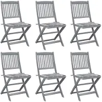 vidaXL Chaises de jardin pliantes 6 pièces avec coussins en bois massif d'acacia