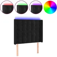 vidaXL Tête de lit LED noir 103x16x118/128 cm velours