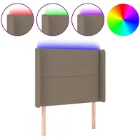 vidaXL Tête de lit LED Taupe 103x16x118/128 cm Tissu