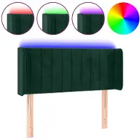 vidaXL Tête de lit LED vert foncé 93x16x78/88 cm velours