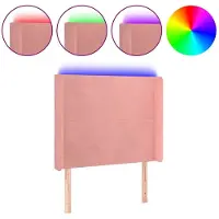 vidaXL Tête de lit LED rose 83x16x118/128 cm velours