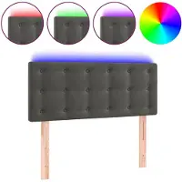 vidaXL Tête de lit LED gris foncé 100x5x78/88 cm velours