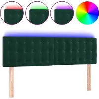vidaXL Tête de lit LED vert foncé 144x5x78/88 cm velours